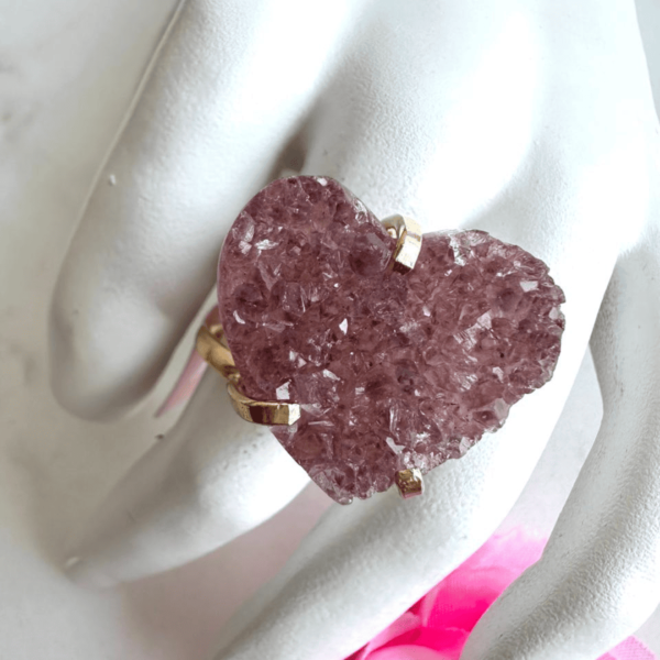 Corazón druzy amatista 1